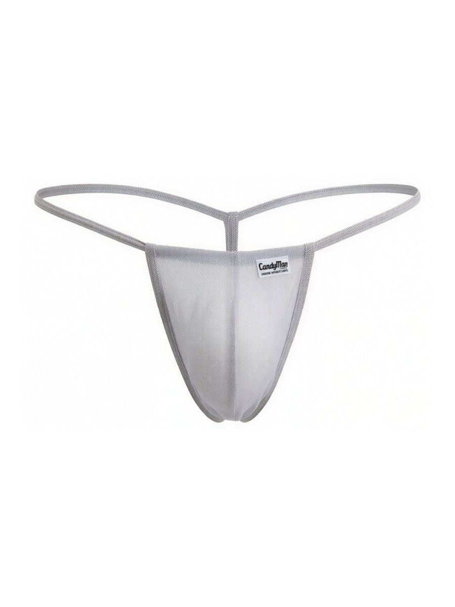 CandyMan Mini G-String - Gray Mesh