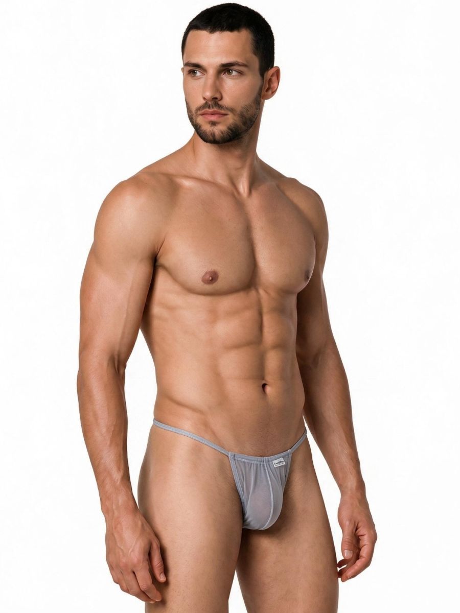 CandyMan Mini G-String - Gray Mesh