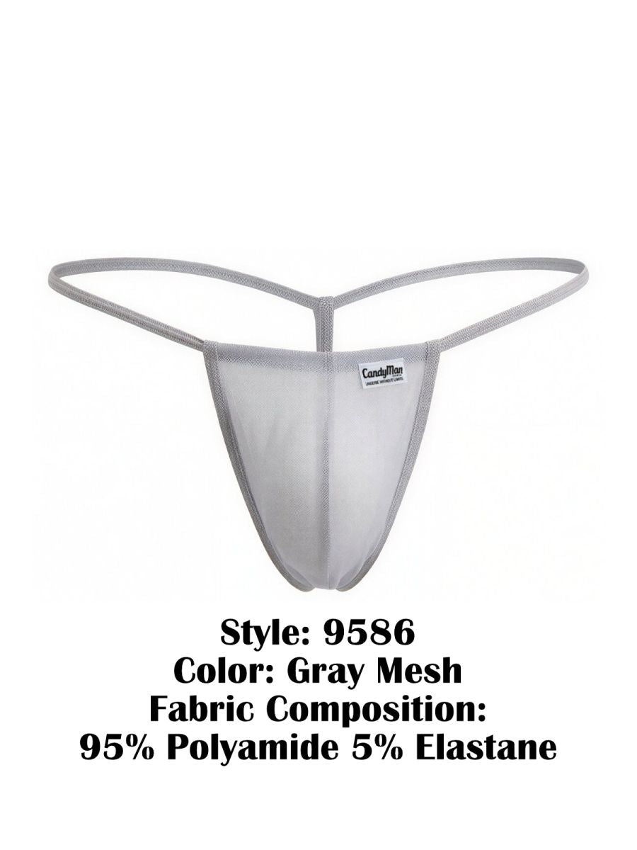 CandyMan Mini G-String - Gray Mesh