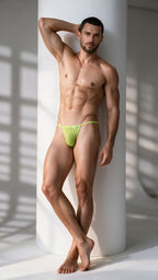 CandyMan Mini G-String - Hot Green Mesh