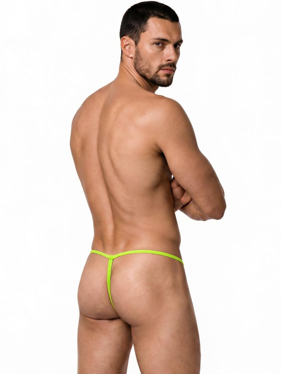CandyMan Mini G-String - Hot Green Mesh
