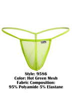 CandyMan Mini G-String - Hot Green Mesh