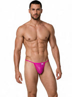 CandyMan Mini G-String - Magenta Mesh