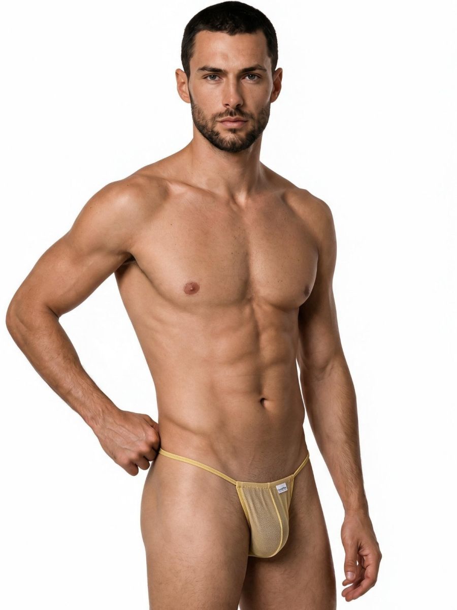 CandyMan Mini G-String - Mocca Mesh