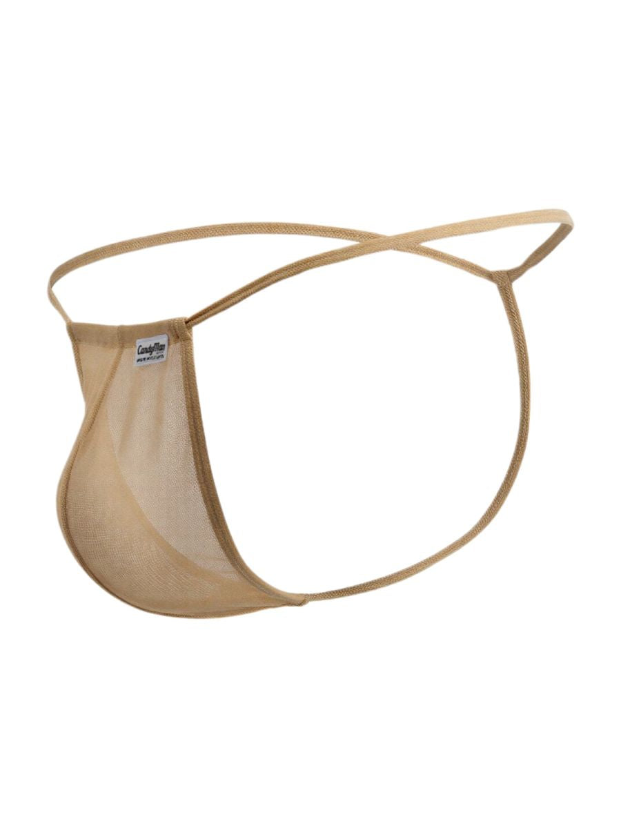 CandyMan Mini G-String - Mocca Mesh