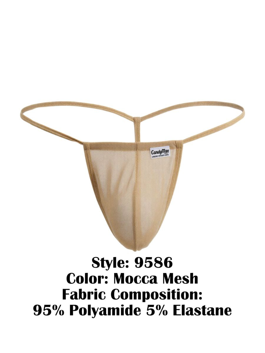CandyMan Mini G-String - Mocca Mesh