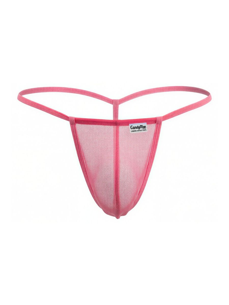CandyMan Mini G-String - Pink Mesh
