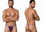 CandyMan Mini G-String - Purple Mesh