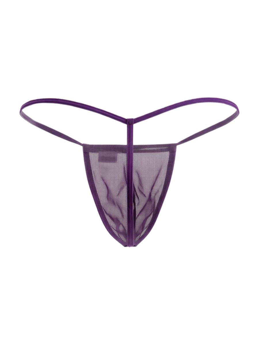 CandyMan Mini G-String - Purple Mesh