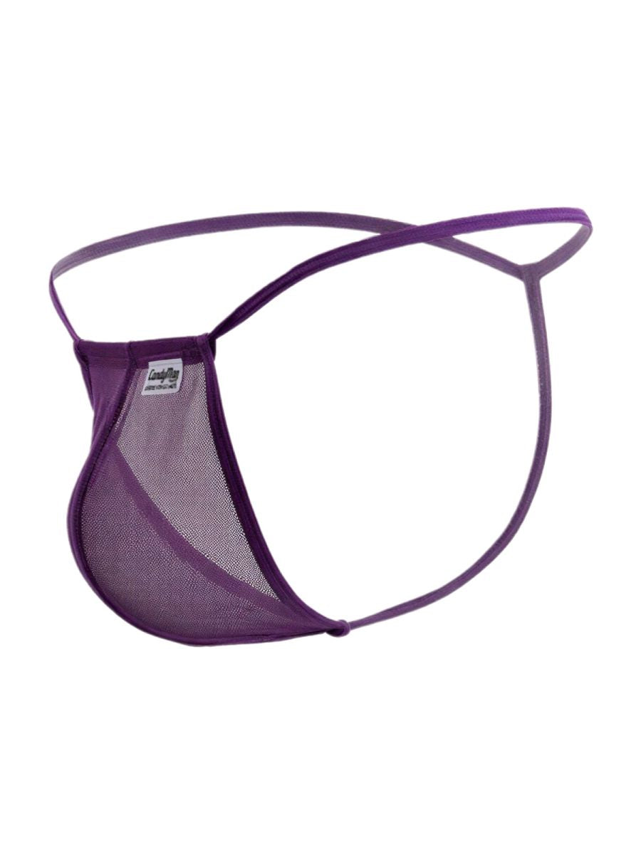 CandyMan Mini G-String - Purple Mesh