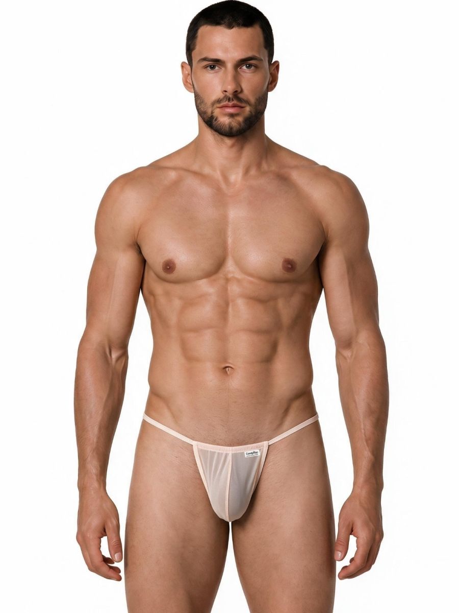 CandyMan Mini G-String - Tangerine Mesh