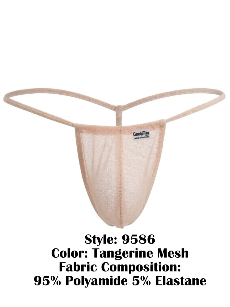 CandyMan Mini G-String - Tangerine Mesh