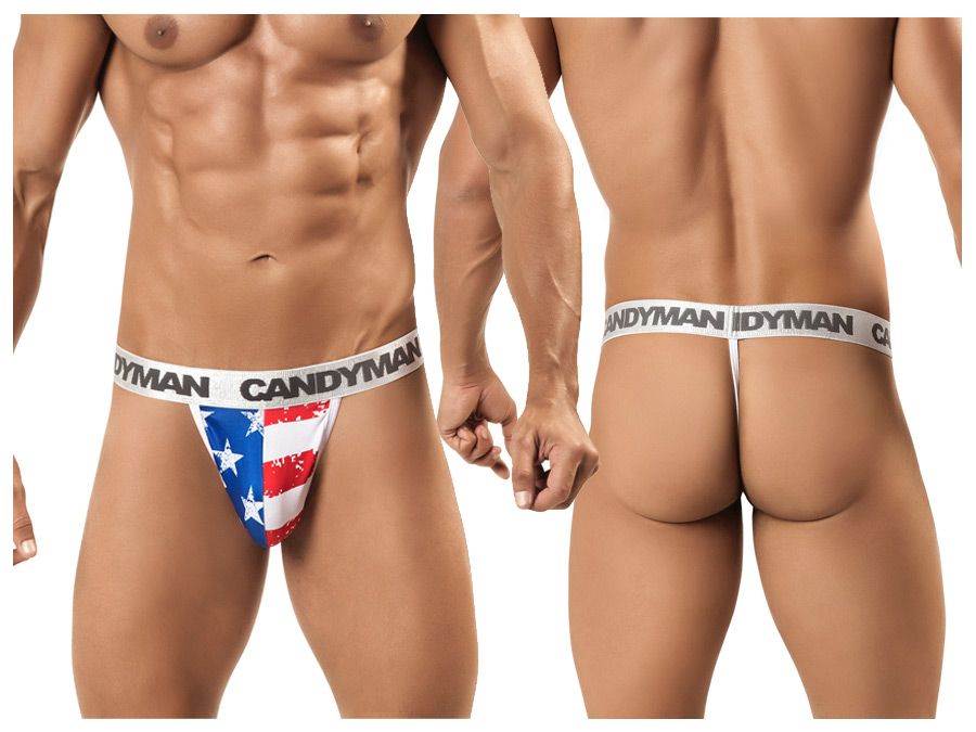 CandyMan Patriotic Thong - Multi-colored
