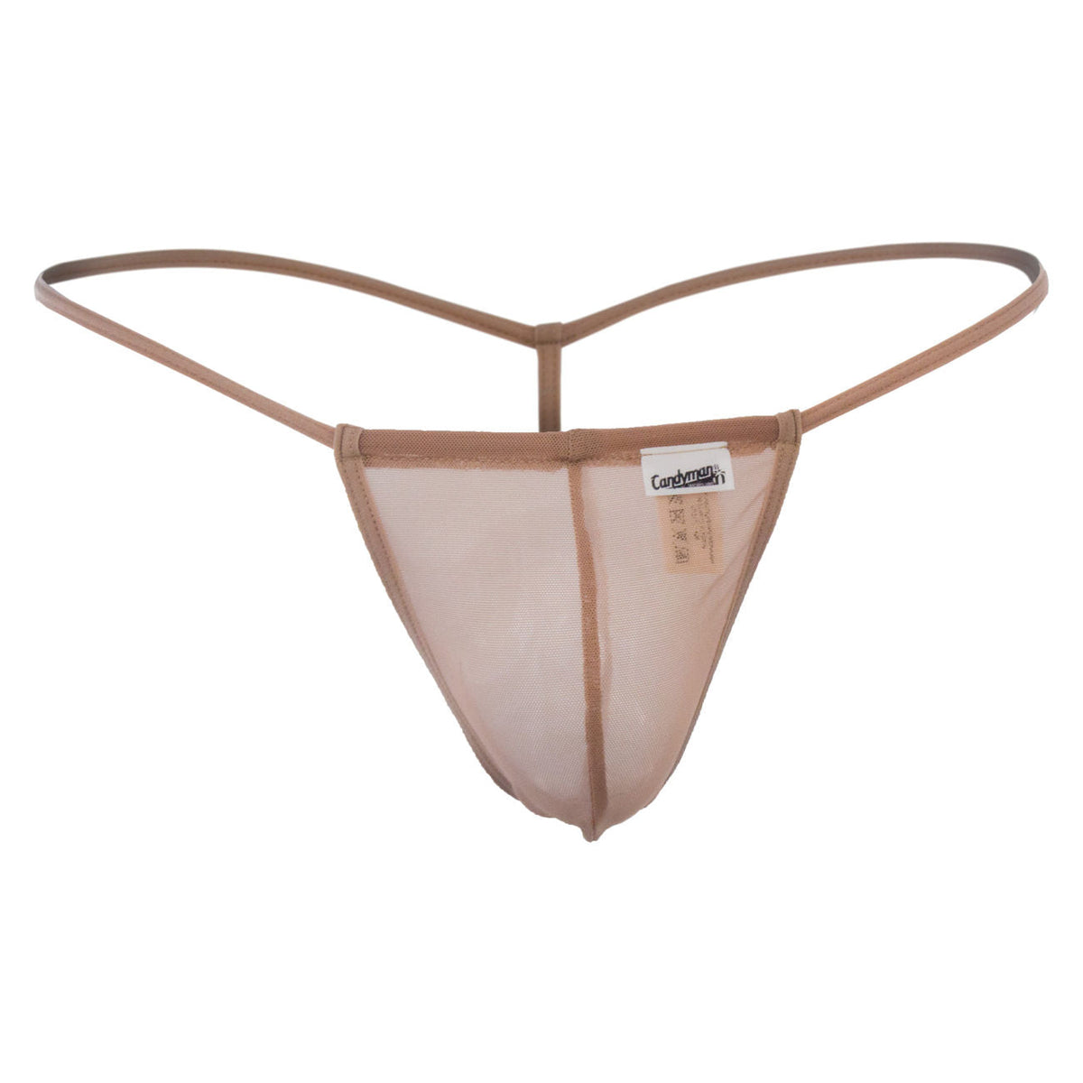 CandyMan G-String Mesh Thongs - Beige