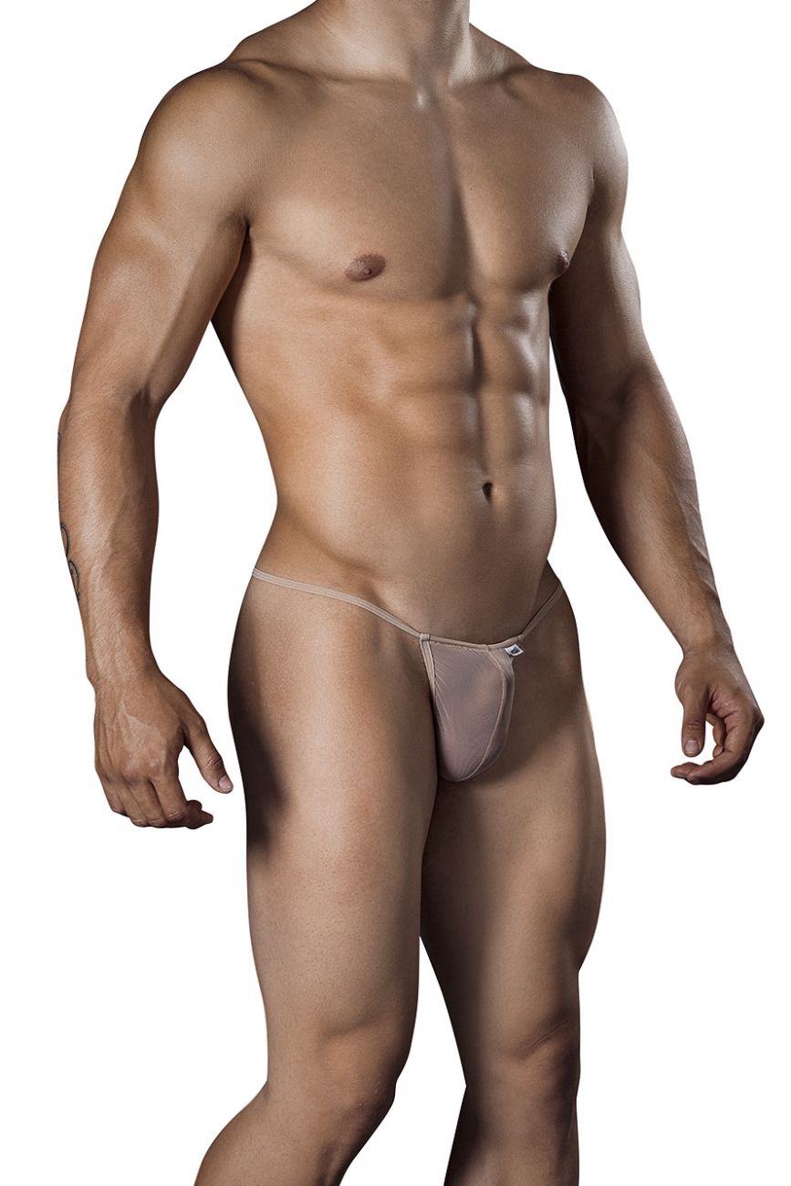 CandyMan G-String Mesh Thongs - Beige