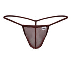 CandyMan G-String Mesh Thongs - Burgundy