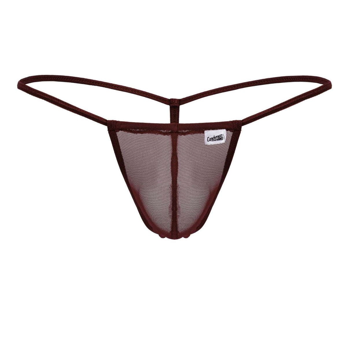 CandyMan G-String Mesh Thongs - Burgundy