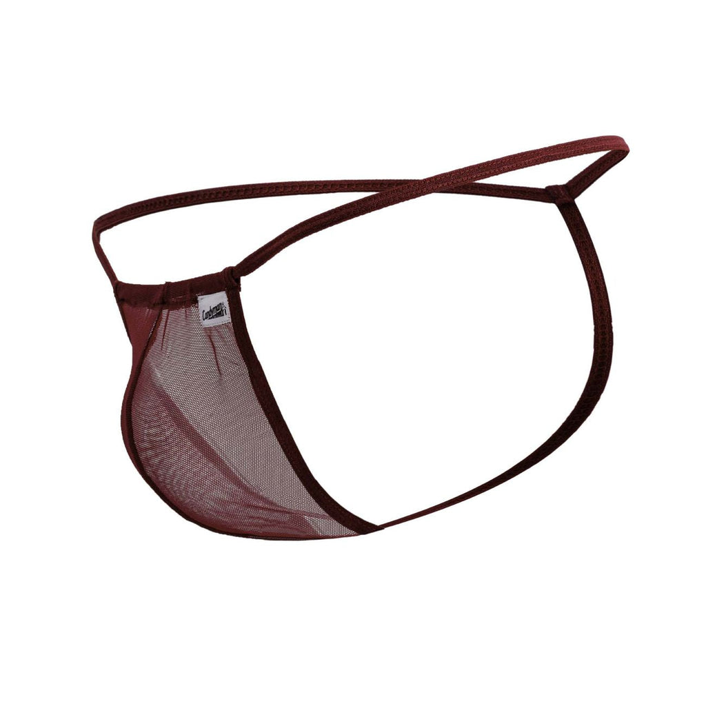 CandyMan G-String Mesh Thongs - Burgundy