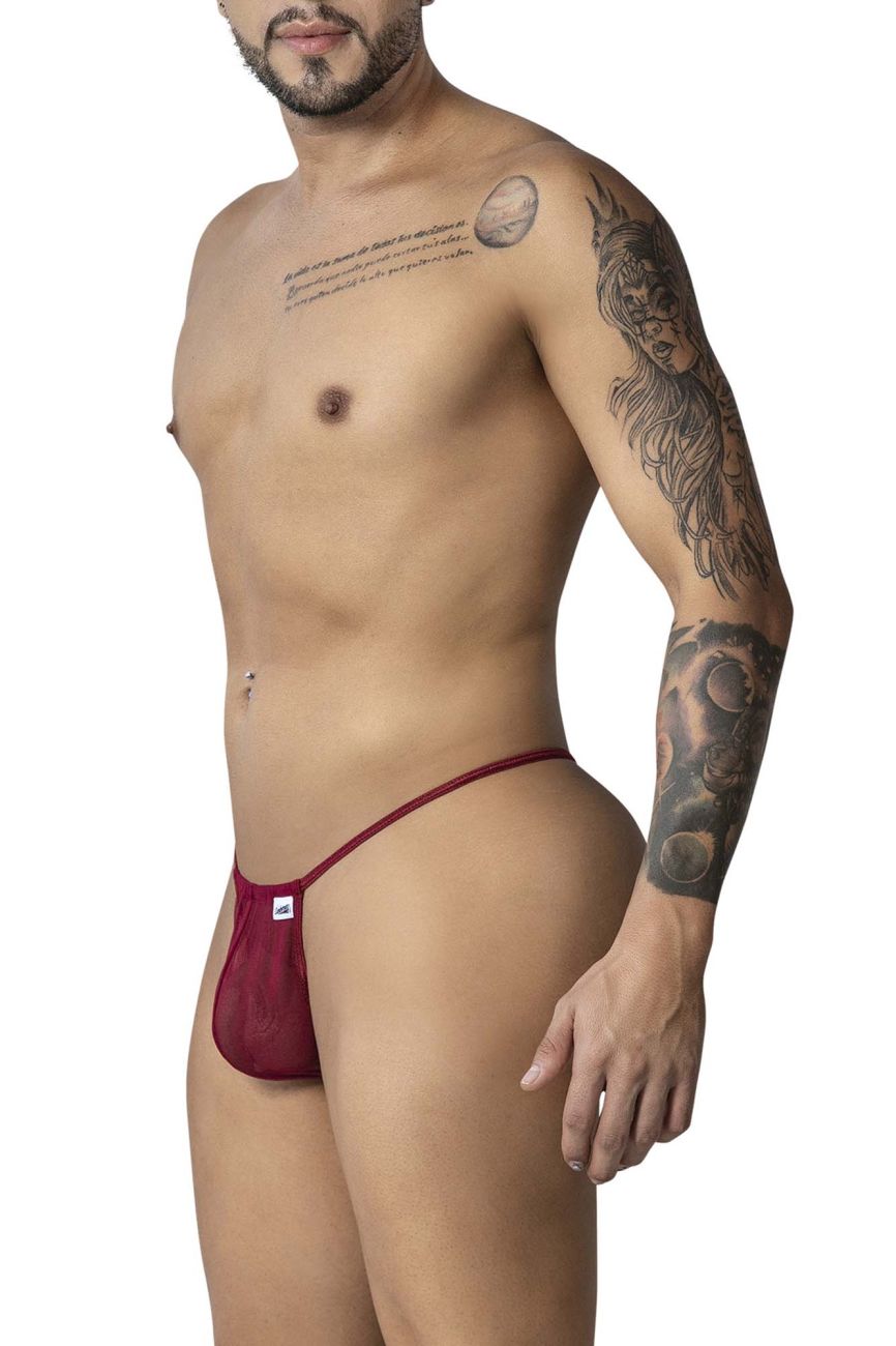 CandyMan G-String Mesh Thongs - Burgundy