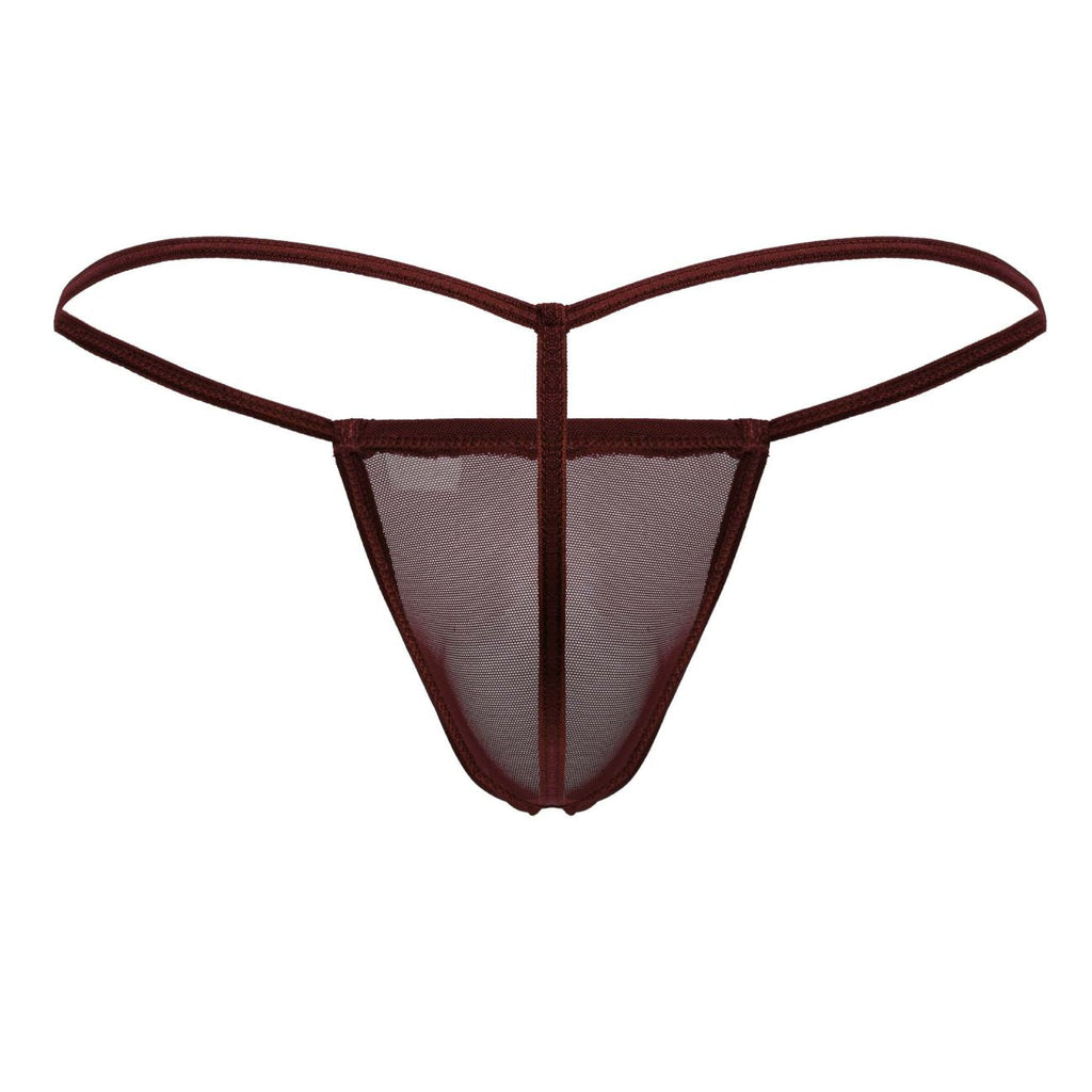 CandyMan G-String Mesh Thongs - Burgundy