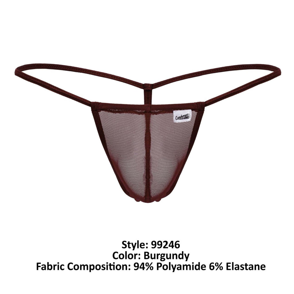 CandyMan G-String Mesh Thongs - Burgundy