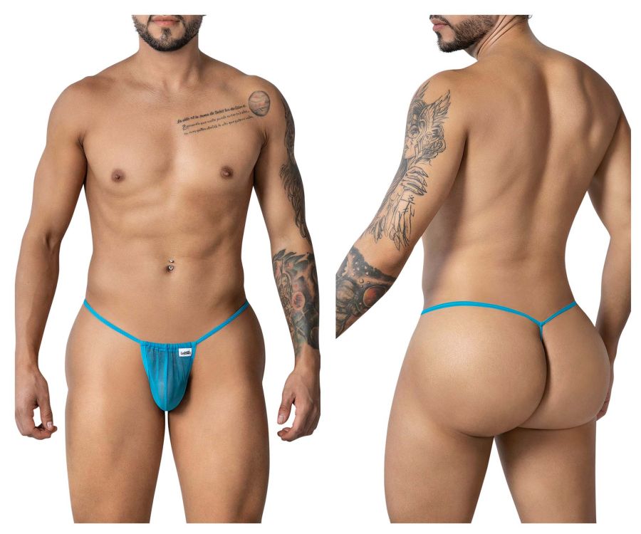 CandyMan G-String Mesh Thongs - Turquoise