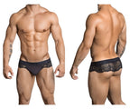 CandyMan Logo Waistband Lace Thongs - Black