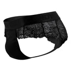 CandyMan Logo Waistband Lace Thongs - Black