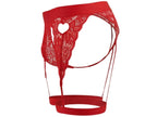 CandyMan Lace Garter Thongs - Red