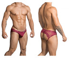 CandyMan Lace Jockstrap - Burgundy