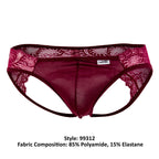 CandyMan Lace Jockstrap - Burgundy