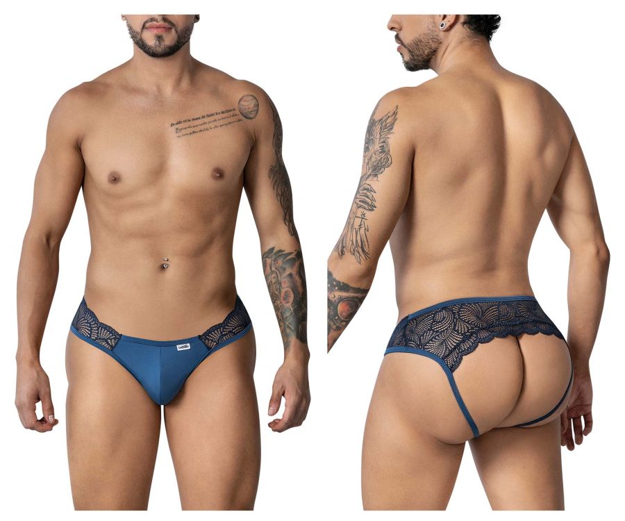 CandyMan Lace Jockstrap - Navy