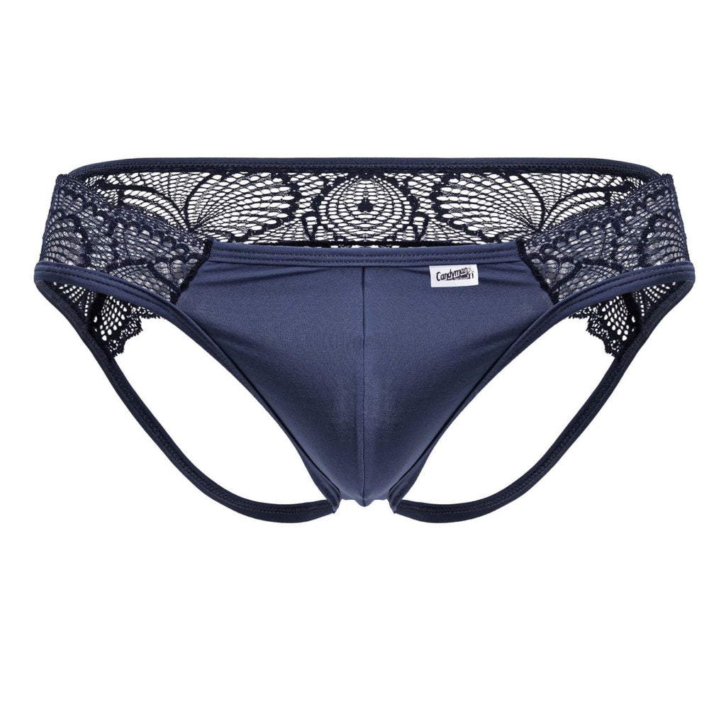 CandyMan Lace Jockstrap - Navy