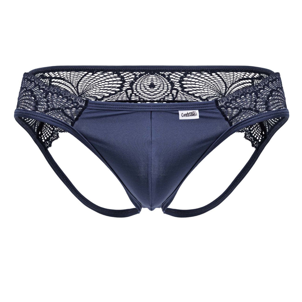CandyMan Lace Jockstrap - Navy
