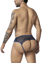 CandyMan Lace Jockstrap - Navy