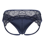 CandyMan Lace Jockstrap - Navy