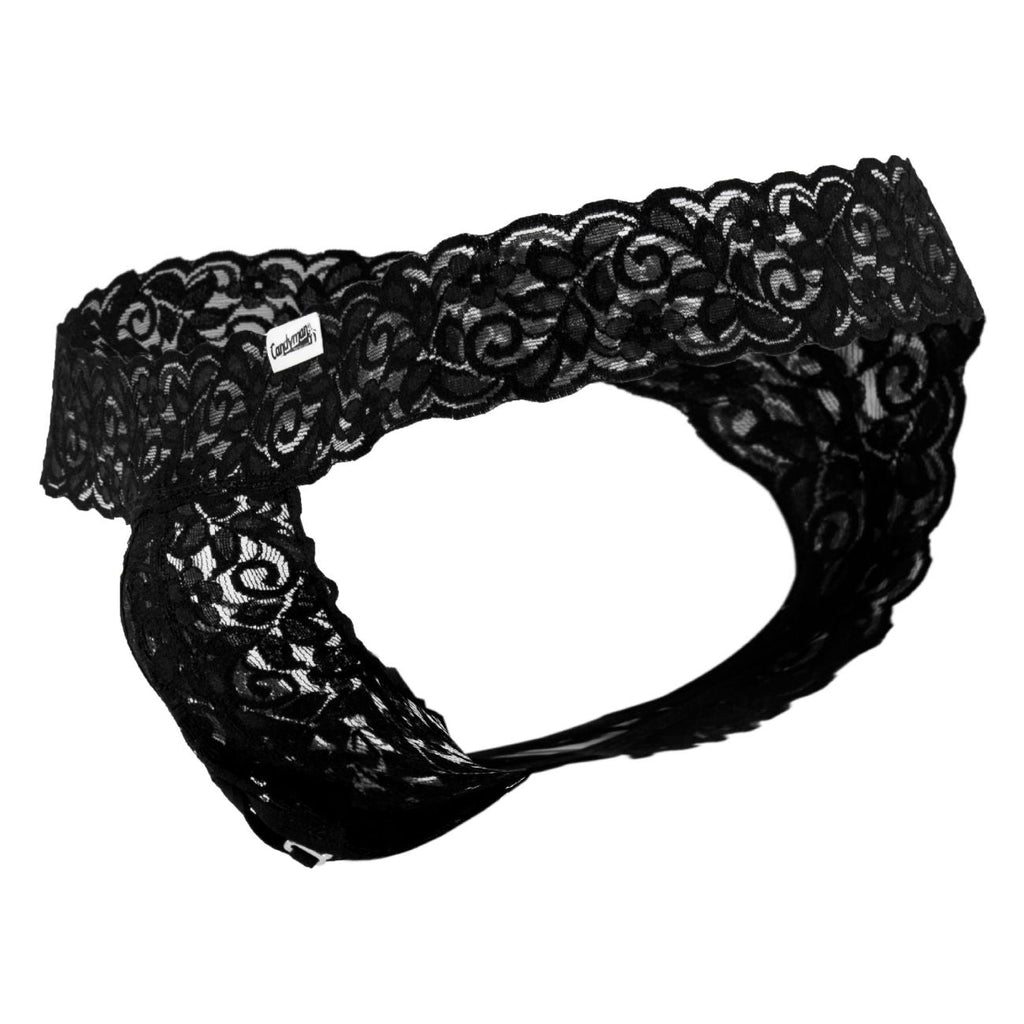 CandyMan Peek a Boo Thongs - Black
