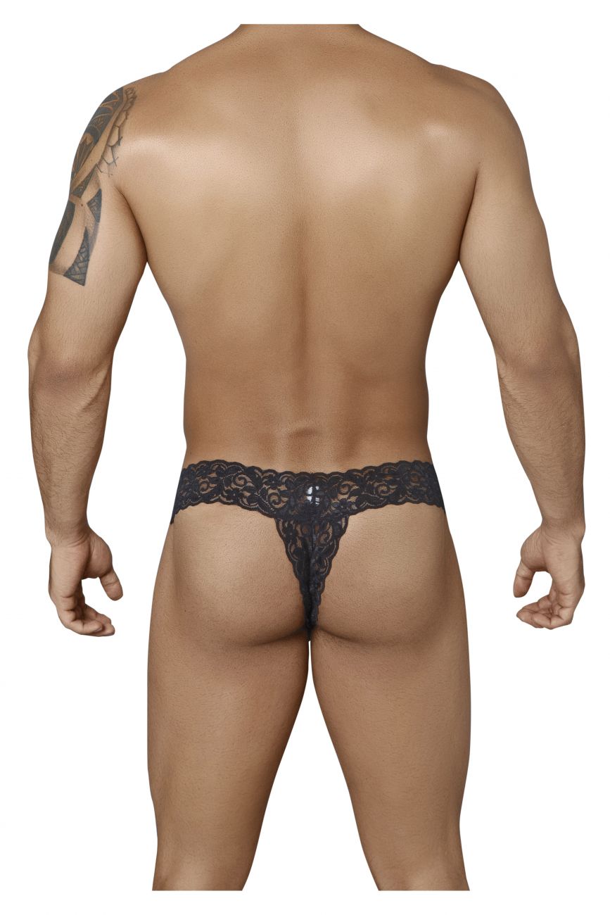 CandyMan Peek a Boo Thongs - Black