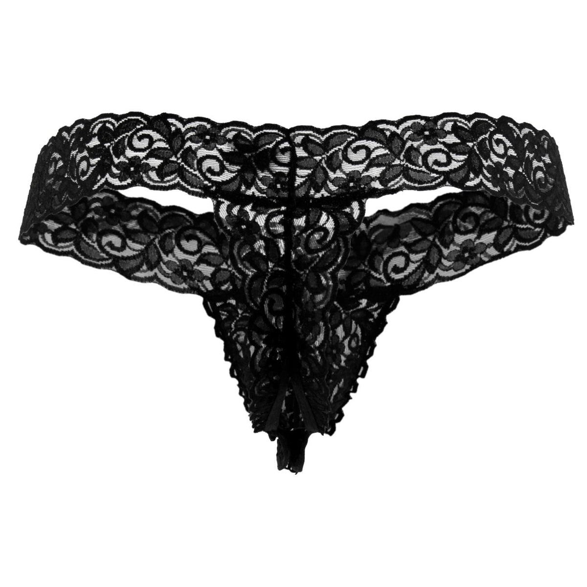 CandyMan Peek a Boo Thongs - Black