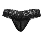 CandyMan 99370 Men's Underwear Sensual Lace Thongs Color Black