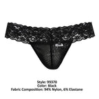 CandyMan 99370 Men's Underwear Sensual Lace Thongs Color Black
