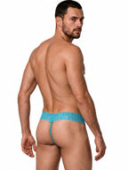 CandyMan Sensual Lace Thongs - Blue