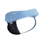 CandyMan Sensual Lace Thongs - Blue