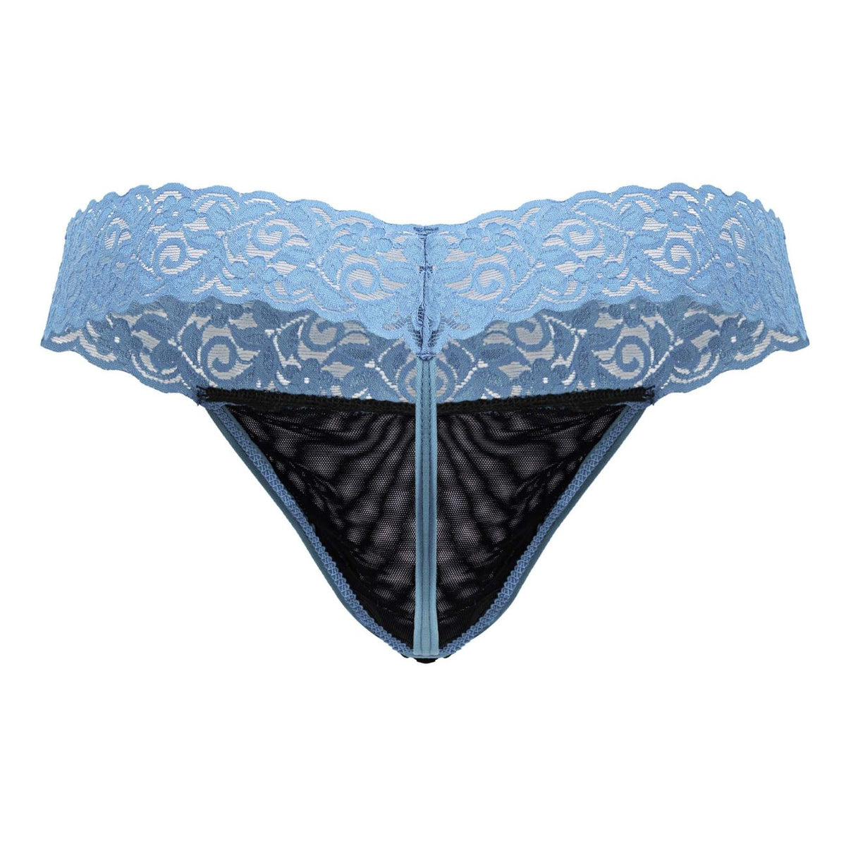 CandyMan Sensual Lace Thongs - Blue