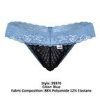 CandyMan Sensual Lace Thongs - Blue