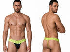 CandyMan Sensual Lace Thongs - Hot Green