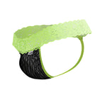 CandyMan Sensual Lace Thongs - Hot Green