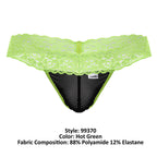 CandyMan Sensual Lace Thongs - Hot Green