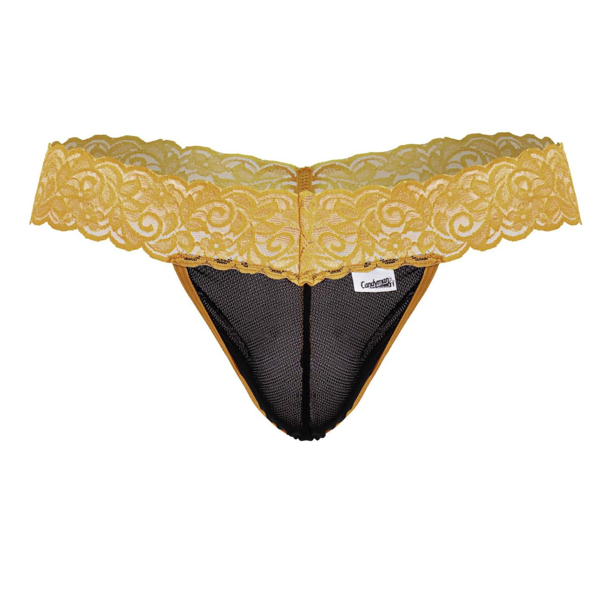 CandyMan Sensual Lace Thongs - Orange
