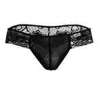 CandyMan Opaque Pouch Lace Mesh Thongs - Black